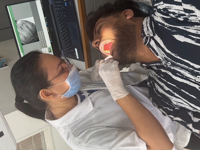Dental examination in progress